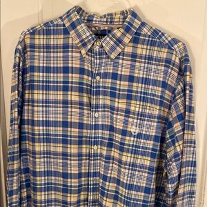 Chaps Plaid Button Front Shirt Size XL